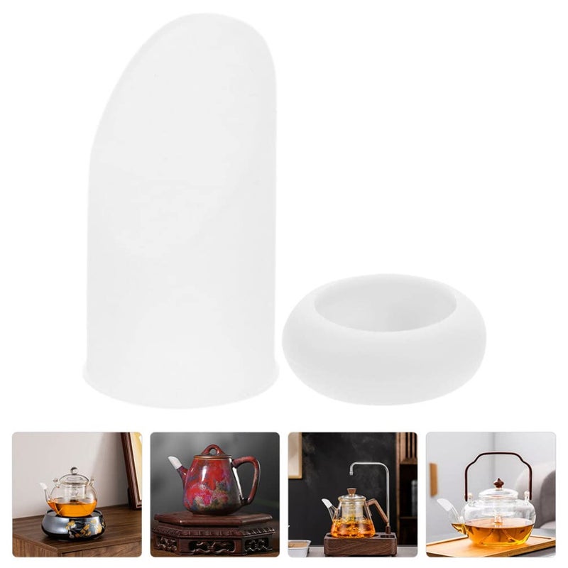 Glass Teapot Spout Cover Set Of 2 Silicone Drip Protector Caps For Coffee Pot - Image 5