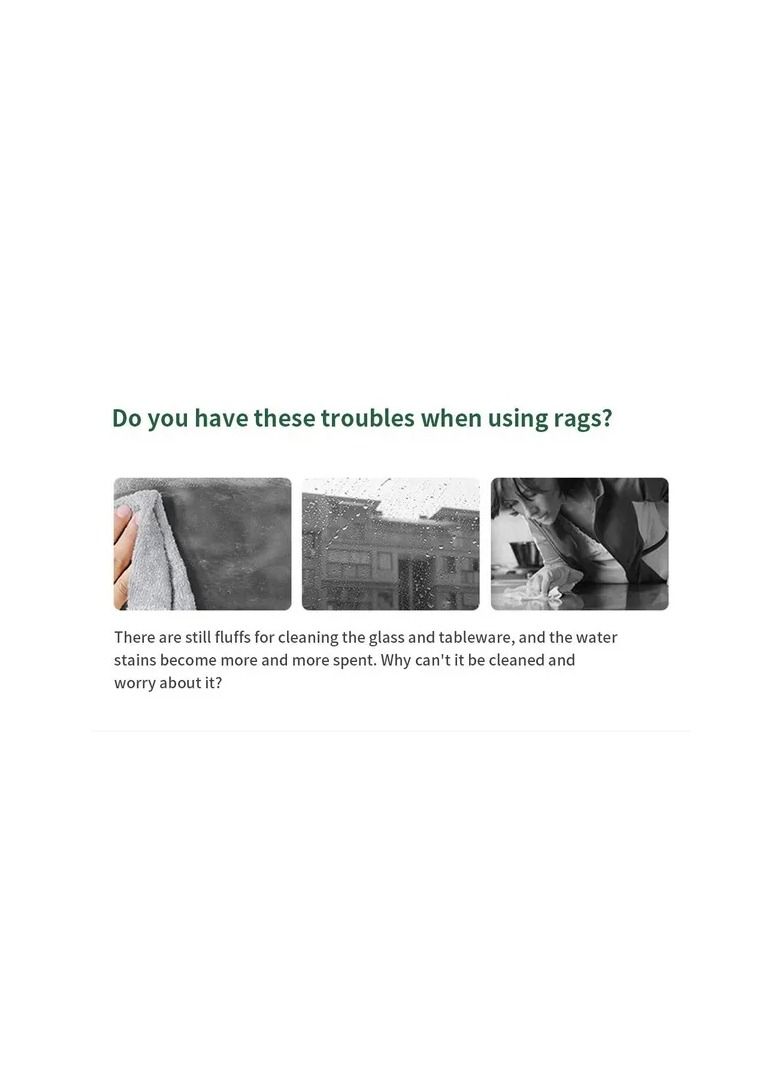 3-Pieces Fish Scale Rag for Glass Cleaning,No Trace Housework Cleaning Cloth, Kitchen Degreasing No Mark Absorbent Lint-Free Towel  - Image 3