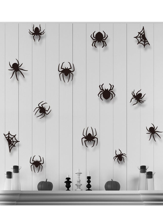 41PCS Halloween 3D Bats Ghost Spider Wall Decor, 4 Different Sizes Realistic PVC Black Scary Sticker with Double-Sided Foam Tape for Home Decor DIY Wall Decal Bathroom Indoor - Image 5