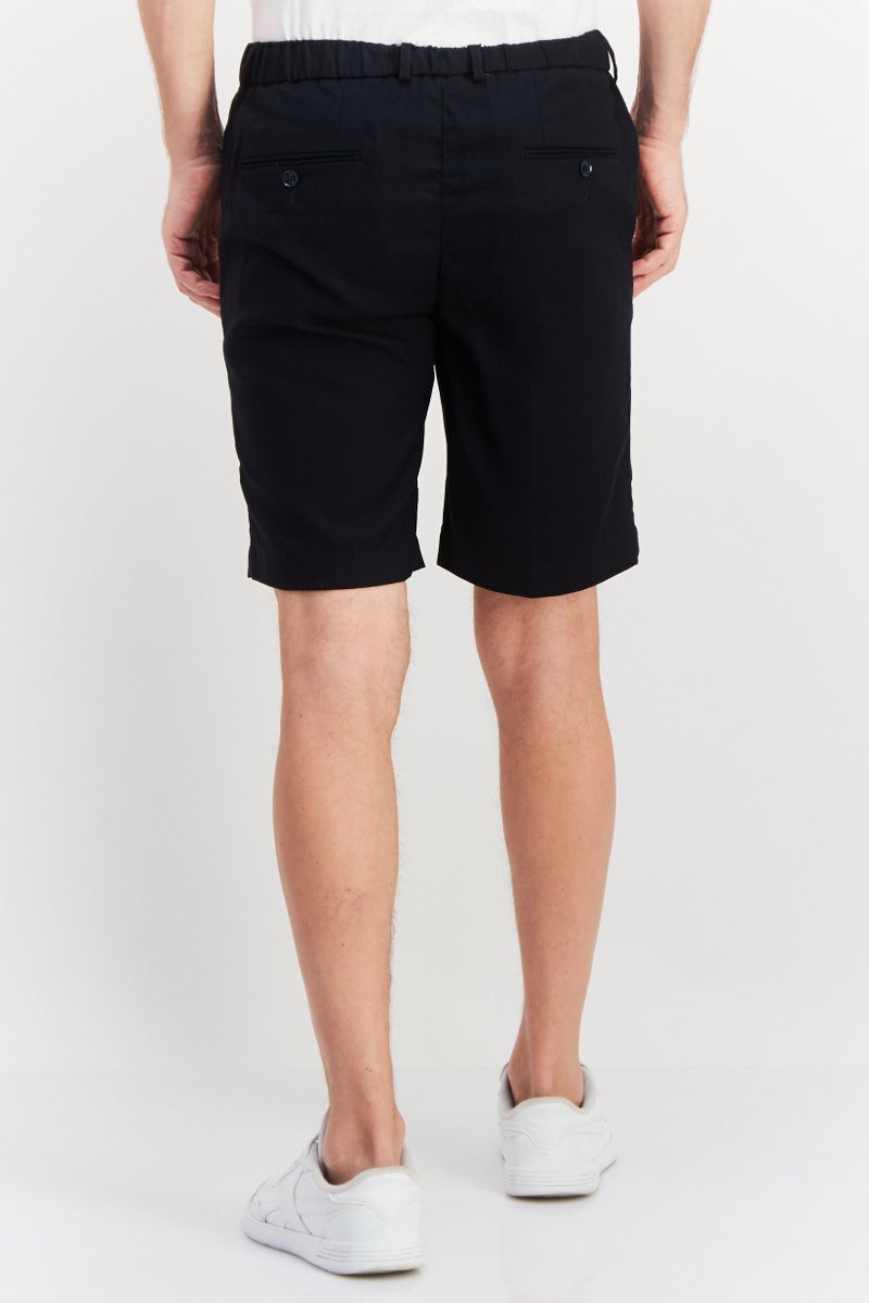 Sorbino Men Drawstring Solid Chino Shorts, Navy - Image 3