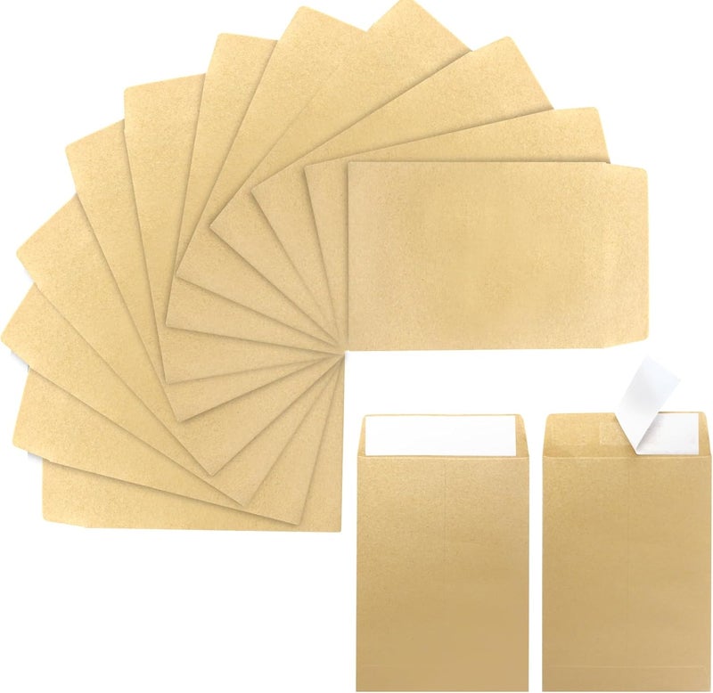 xflyxin 100 Pack Coin Envelopes 3.23"×4.53", Kraft Small Coin Envelopes, Brown Kraft Small Envelopes,Fully sealed seed envelope; Seed Envelopes, Mini Envelopes for Office, Home, School - Image 1
