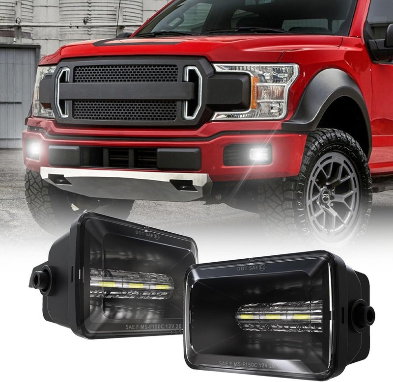 RAMJET4X4 LED Fog Lights for 2015-2020 Ford F150 & 2017-2018 Super Duty - 4 Inch Fog Driving Light Assembly Kit - Image 1
