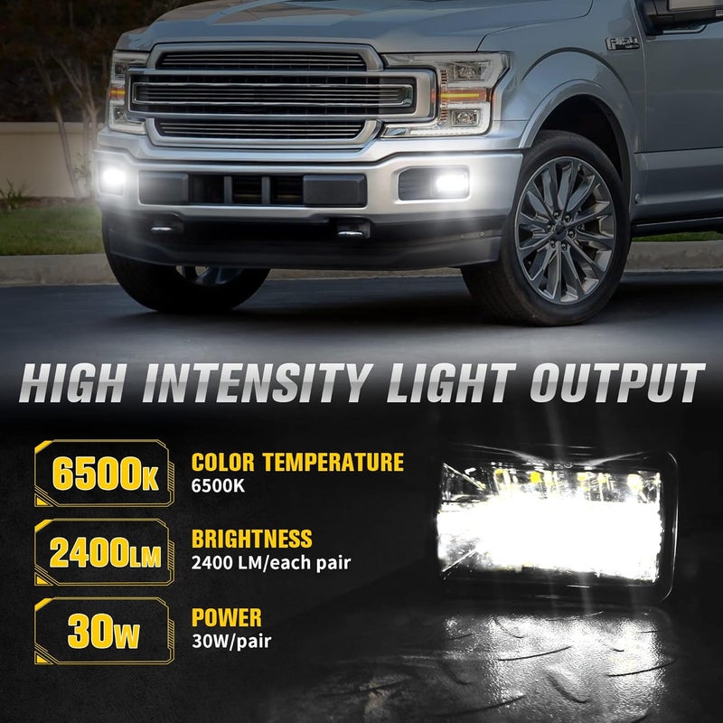 RAMJET4X4 LED Fog Lights for 2015-2020 Ford F150 & 2017-2018 Super Duty - 4 Inch Fog Driving Light Assembly Kit - Image 3