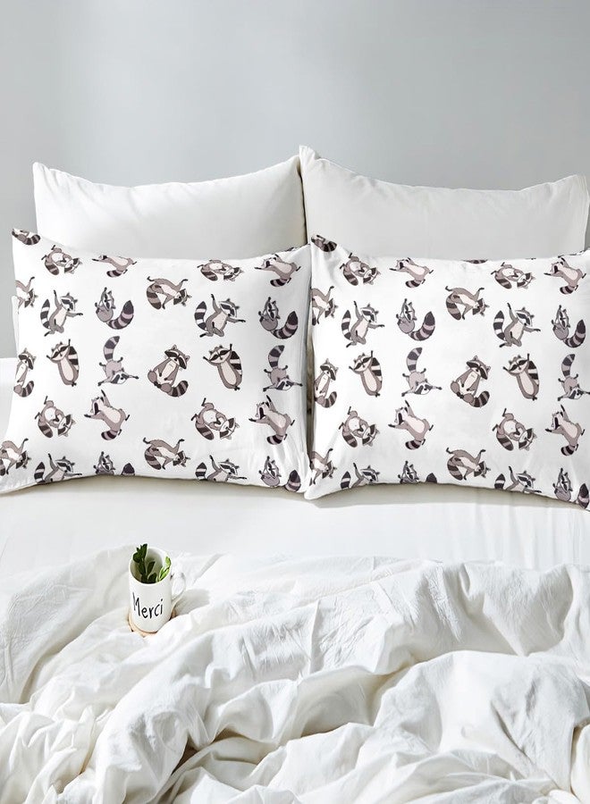 Feelyou Kids Raccoon Sheet Set Cute Cartoon Raccoon Bedding Set for Women Men Bedroom Kawaii Animal Decor Bed Sheets Set Funny Bed Sheet Set with Deep Pocket Fitted Sheet Full Size with 2 Pillow Case - Image 5