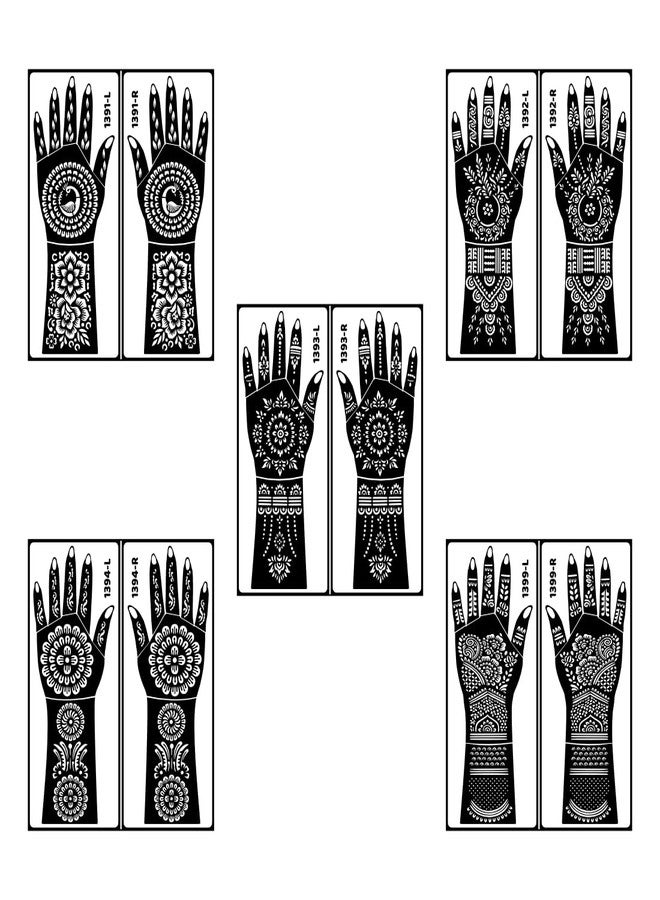 VANVATI Full Hand Combo Mehndi Stencil Sticker with Multiple Art for All Celebrations - Image 2