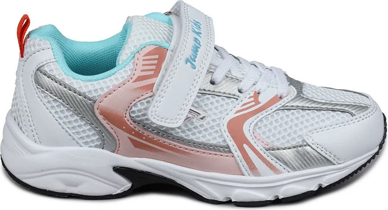 جامب 29203 Velcro White - Orange Girl's Sneaker Casual Sports Shoes