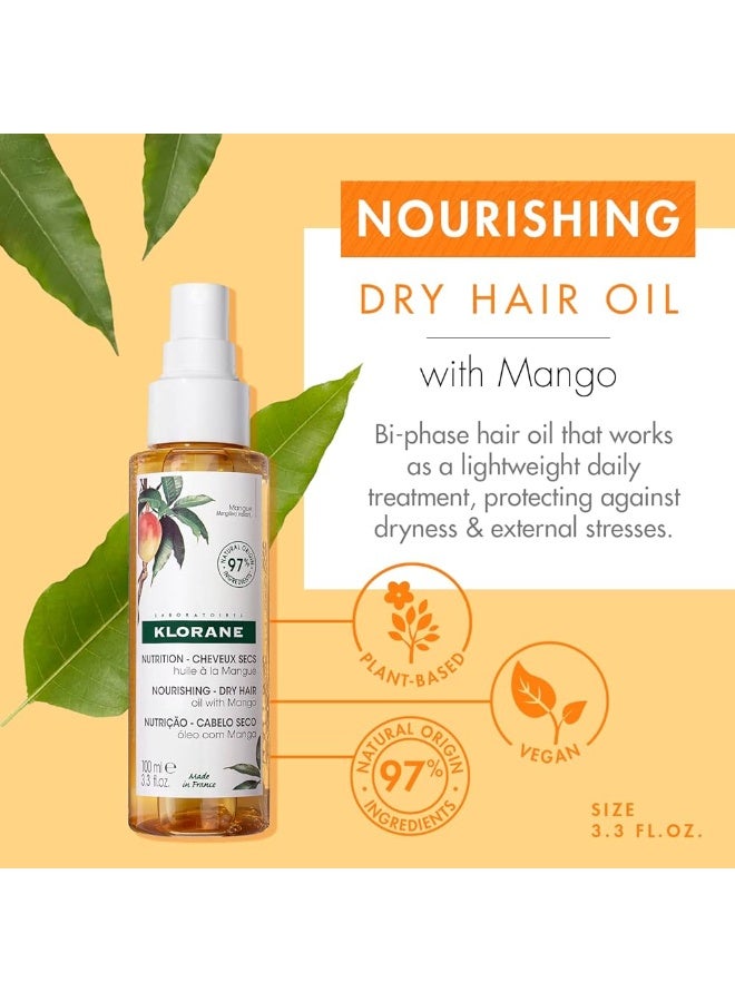 Klorane Mango Butter Oil for Dry and Damaged Hair 100ml - Image 2