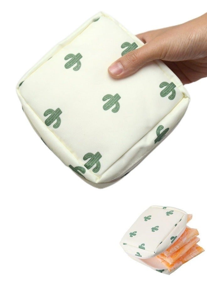 حقيبة تخزين فوط صحية صغيرة محمولة لكأس الحيض ووسادة الرضاعة سهلة السفر مع سحاب للحيض وحقيبة مكياج صغيرة ومحفظة عملات معدنية للنساء والفتيات المراهقات للاستخدام اليومي 12 × 12 × 4 سم - Image 1