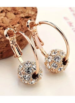 Rozino Chic Crystal Ball Stud Earrings Vintage Style Zinc Alloy with Rhinestone Accents Perfect for Casual Attire Gifting  - Image 1