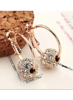 Rozino Chic Crystal Ball Stud Earrings Vintage Style Zinc Alloy with Rhinestone Accents Perfect for Casual Attire Gifting  - Image 5