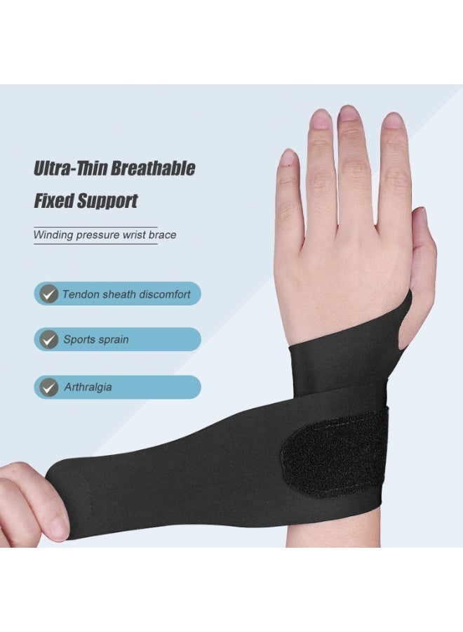VANGOG 2 Pcs Ultra-Thin Wrist Brace Support for Carpal Tunnel, Pain Relief, Arthritis, Tendonitis,  Breathable Velcro strap, Compression and Support for Fitness Enthusiasts (All Black) - Image 4