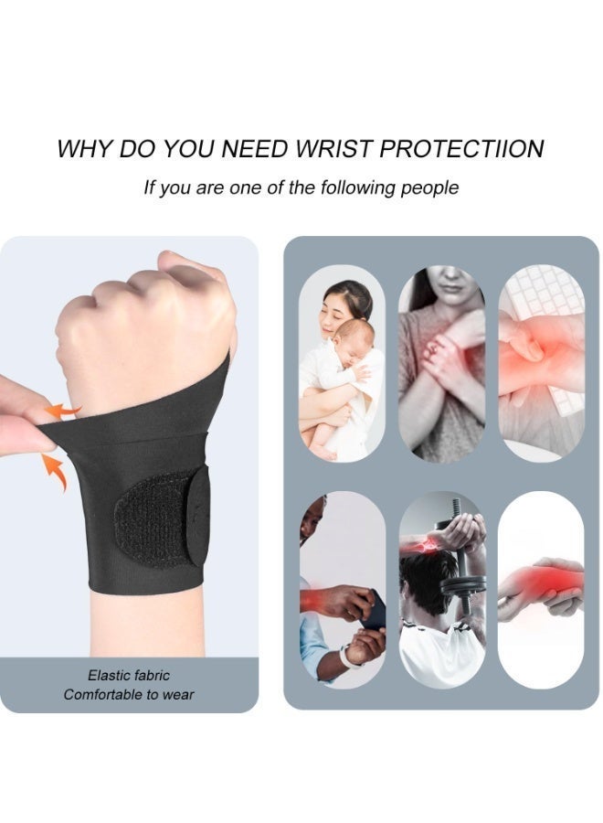 VANGOG 2 Pcs Ultra-Thin Wrist Brace Support for Carpal Tunnel, Pain Relief, Arthritis, Tendonitis,  Breathable Velcro strap, Compression and Support for Fitness Enthusiasts (All Black) - Image 5