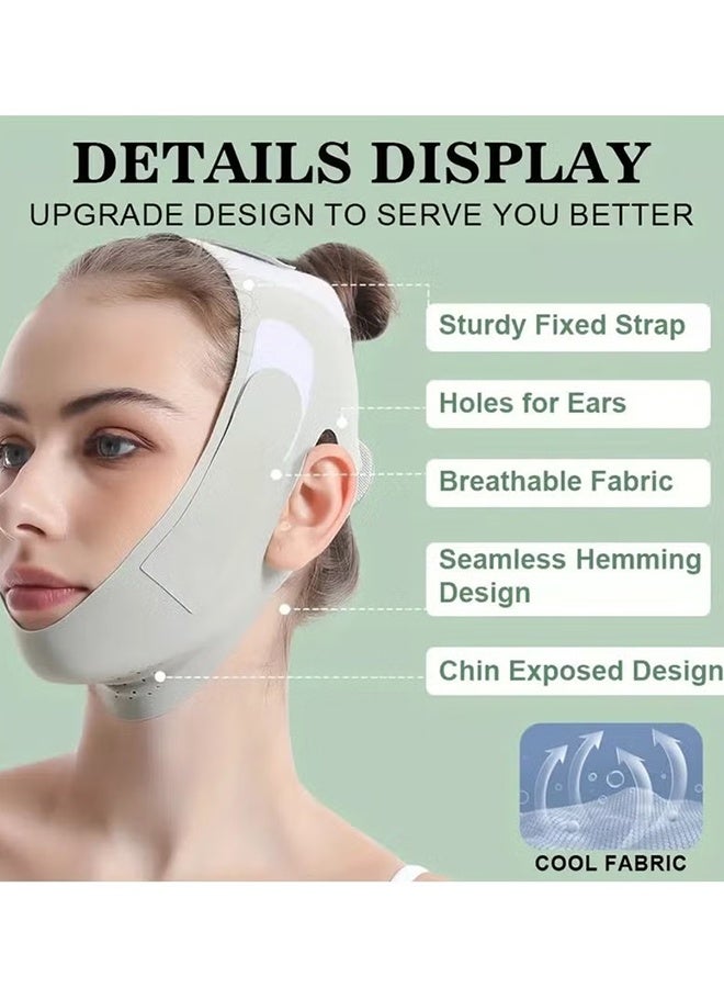 Happy D Double Chin Reducer,V Line Mask Face Lifting Strap,Face Lift Chin Strap Sculpting Tool,Reusable Face Shaper and Lifting Belt,Chin Up Eliminator,Exclusive Formula For Efficient Improvement(Green) - Image 4