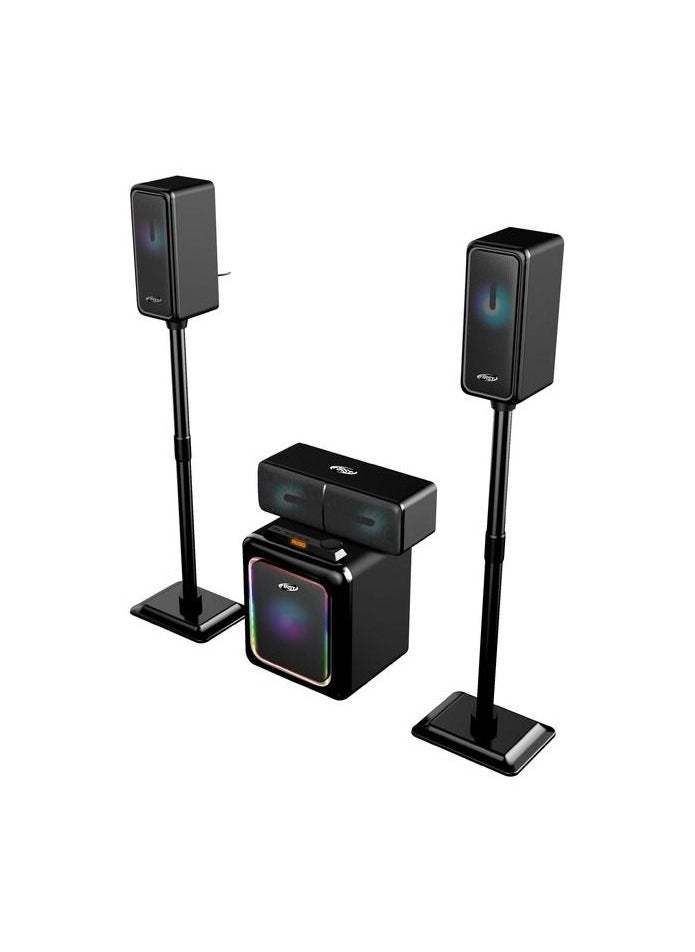 first First Hometheater 3 * 1-120watt-M810-Bluetooth,USB,Optical,AUX,Remotecontrol,Multicolored LED Themes,HDMI (black)  - Image 1