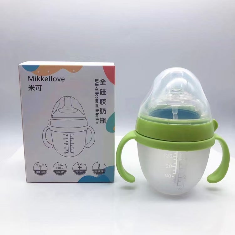 Nano Silver Antibacterial Silicone Bottle 70 Caliber Shixi Bottle Anti-Fall And Anti-Choking Gods For Weaned Babies - Image 1