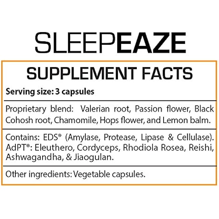 Professional Botanicals Sleep Eaze, Natural Sleep Aide Supplement, Non Habit Forming Sleep Supplement Valerian Root and German Chamomile - 60 Vegetarian Capsule - Image 2