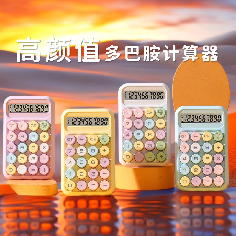 New Color Mechanical Keyboard Dopamine Financial Computer 12-Bit Large Screen Calculator High-Looking Student Exam - Image 2