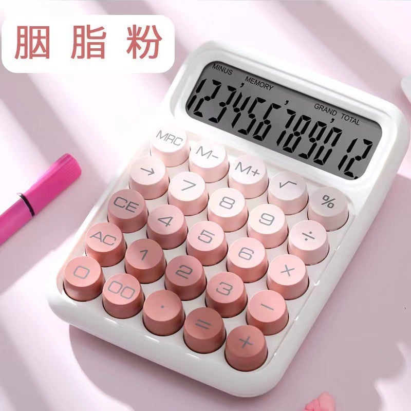 New Color Mechanical Keyboard Dopamine Financial Computer 12-Bit Large Screen Calculator High-Looking Student Exam - Image 1