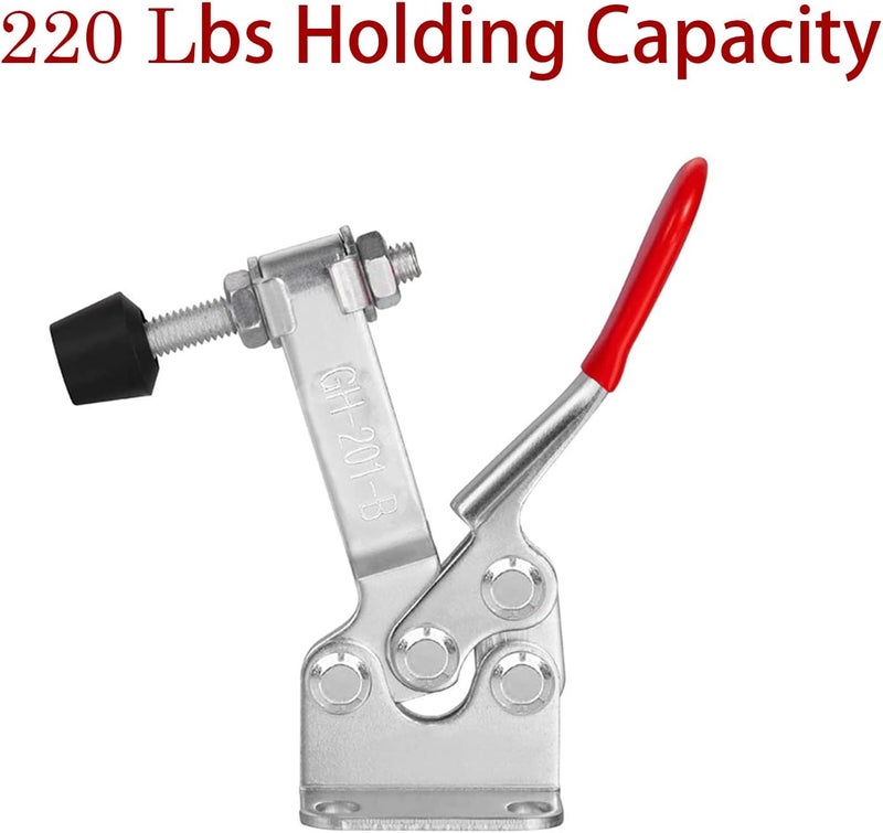 Accessbuy Toggle Clamp 201B 220Lbs Holding Capacity Heavy Duty Medium Hold Down Clamp Quick-Release Horizontal Clamp（5Pack) - Image 3