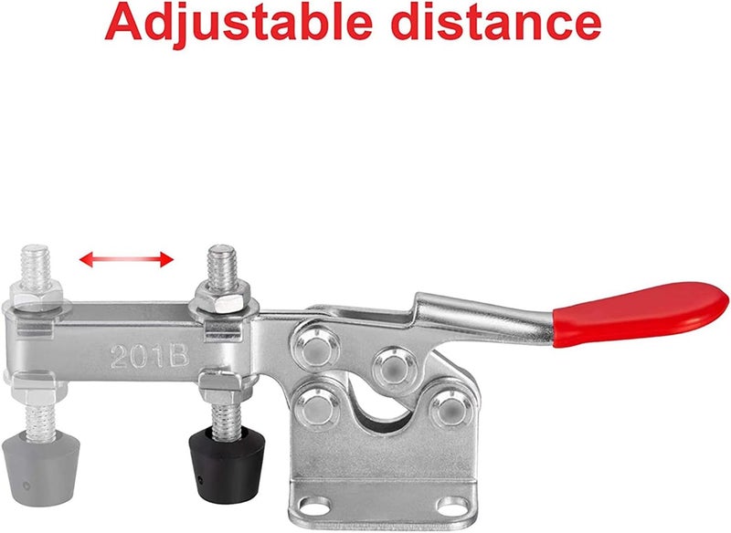 Accessbuy Toggle Clamp 201B 220Lbs Holding Capacity Heavy Duty Medium Hold Down Clamp Quick-Release Horizontal Clamp（5Pack) - Image 4