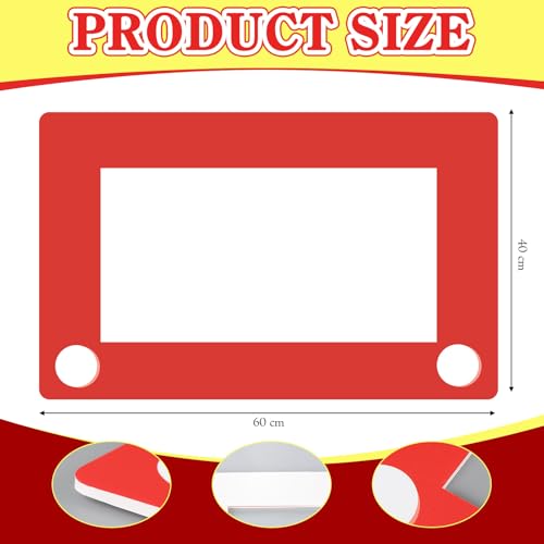 YooNotee Cartoon Story Birthday Party Decoration Large Photo Booth Props Decor 24 x 16 Red Picture Frame Backdrop Birthday Photo Frame for Friend School Classroom Party Supplies Favors - Image 3