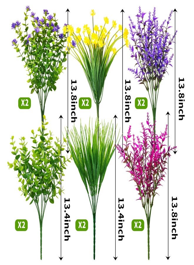 TEMCHY 12 Bundles Artificial Flowers Lifelike No Fade UV Resistant Fake Plastic Flowers Faux Plants for Hanging Planters Outside Porch Window Box Wedding Home Décor - Indoor/Outdoor Use - Image 2