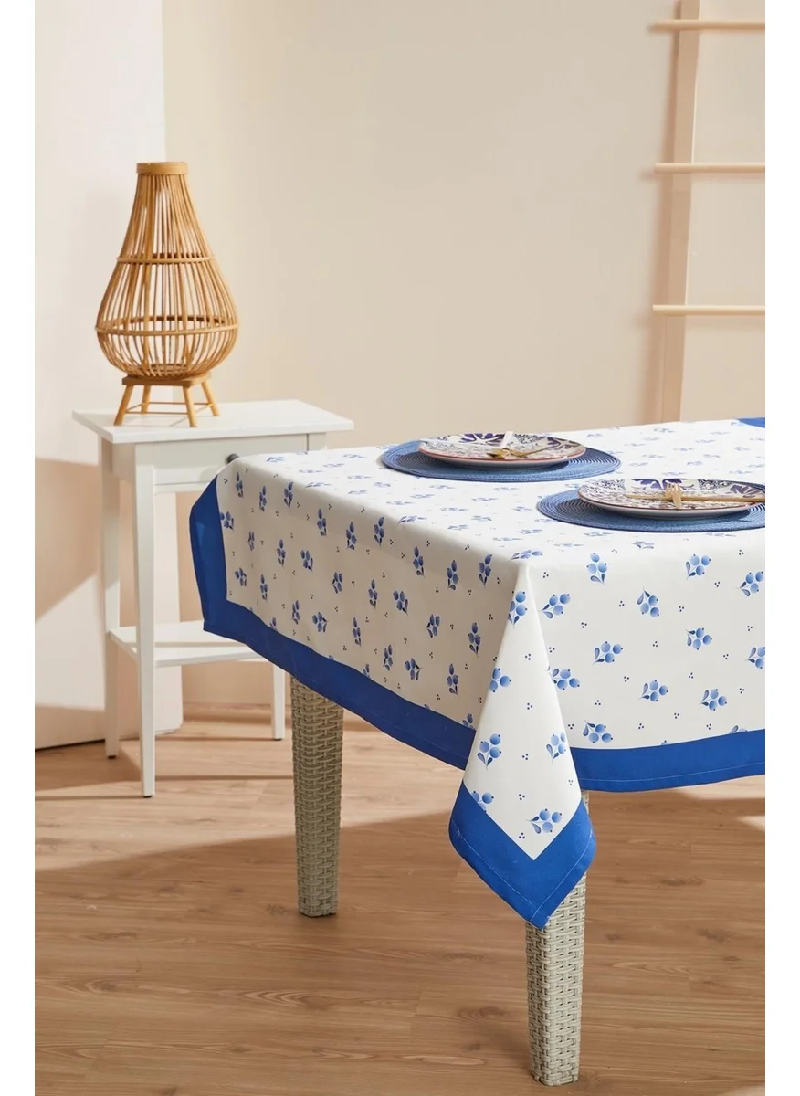 Ays Home Blue Blanc Stain-Proof Tablecloth