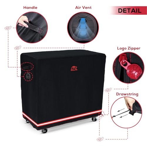 Turtle Life BBQ Grill Cover, 46 Inch Heavy Duty Waterproof Barbecue Gas Grill Covers for Flat Top Griddle, Anti-Fading Cover for Gas Grill, Black - Image 4