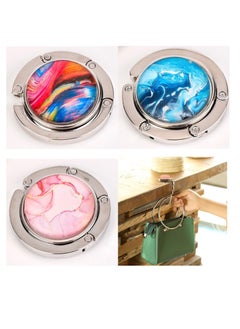 OUYoo OUYoo Handbag Hooks, Folding Handbag Hanger, Folding Section Storage Handbag Hook, Table Hook Purse Bag Holder, Can Withstand 3-5kg, for Women Girls Bags Organizers Storage Decor Gift (3pcs)  - Image 1