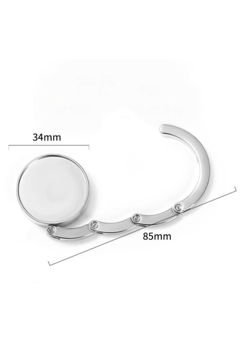 OUYoo OUYoo Handbag Hooks, Folding Handbag Hanger, Folding Section Storage Handbag Hook, Table Hook Purse Bag Holder, Can Withstand 3-5kg, for Women Girls Bags Organizers Storage Decor Gift (3pcs)  - Image 3