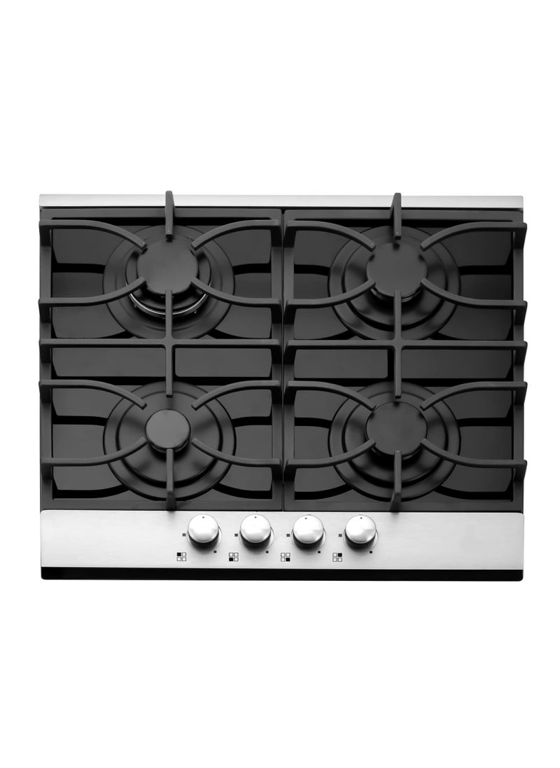 Hans - Built in Gas  hob 60 cm Glass Black with Aluminum panel HANS 6220-19 - Image 1