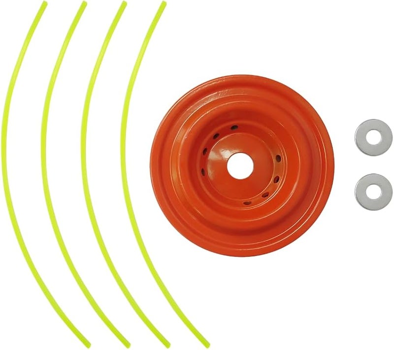 Orange Aluminum Universal Trimmer Head Replacement with 4 Lines for Brush Cutter - Image 1