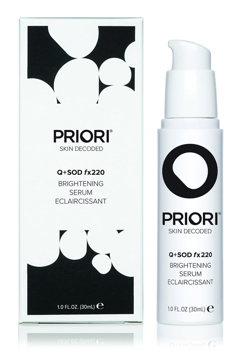 Priori Skincare Brightening Serum with CoQ10 Lactic Acid Superoxide Dismutase Retinol Advanced Correction Skin Pigmentation Sun Damage  Brown Marks 1fl oz