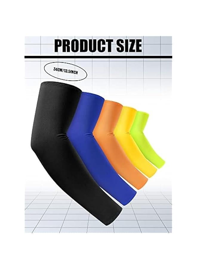 16 Pairs Arm Sleeves for Men Women UV Protection Cooling Arm Sleeves Tattoo Sleeve Covers for Arms(Bright Colors, Ice Silk) - Image 2