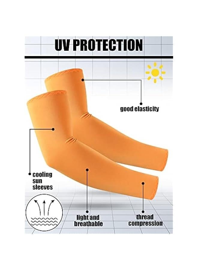 16 Pairs Arm Sleeves for Men Women UV Protection Cooling Arm Sleeves Tattoo Sleeve Covers for Arms(Bright Colors, Ice Silk) - Image 3
