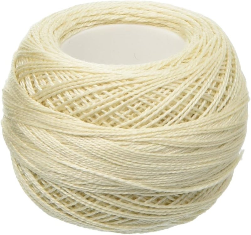 DMC 116 Ecru Pearl Cotton Thread Ball, Size 12 - 141 Yards - Image 1