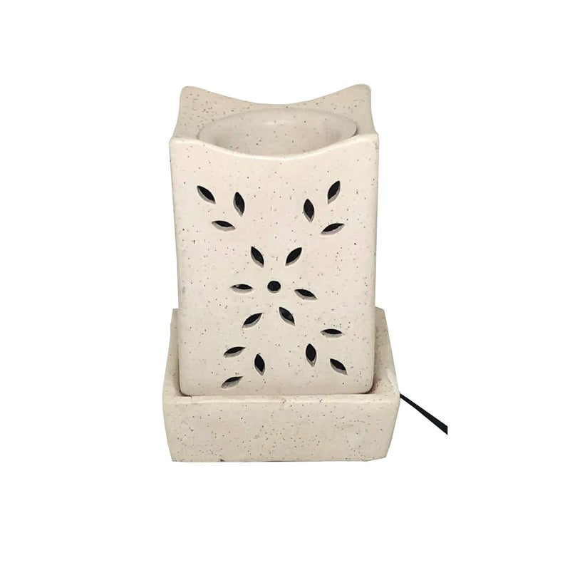 SHOPMEFAST ShopMeFast Electric Ceramic Aroma Oil Diffuser Essential Oil Burner for Home Office and Spa Height 7 Inches Color Off White
