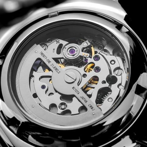 ADDIESDIVE 42 MM Mens Dive Watch 8N24 Automatic Movement Mechanical Silver Skeleton Dial Analog Luminous Luxury Fashion Punk Style Watch - Image 4