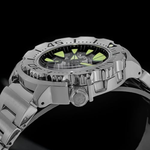 ADDIESDIVE 42 MM Mens Dive Watch 8N24 Automatic Movement Mechanical Silver Skeleton Dial Analog Luminous Luxury Fashion Punk Style Watch - Image 5