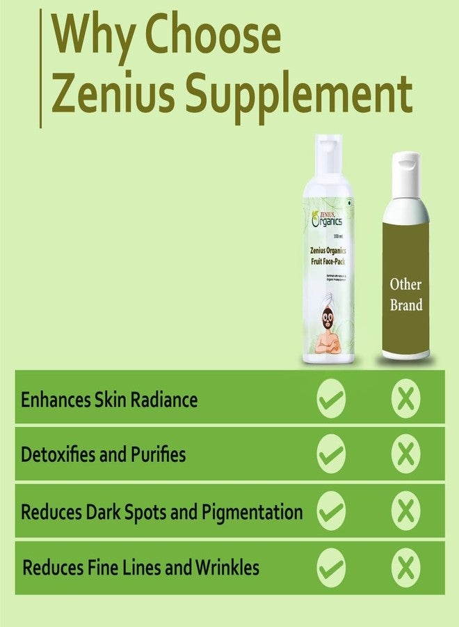 Zenius Fruit Brightening Depigmentation and Tan Removal Face Pack| Ayurvedic and Organically Pure| Tan Removal Face Pack for All Skin Types|100% Botanical Extracts| 100gm - Image 3