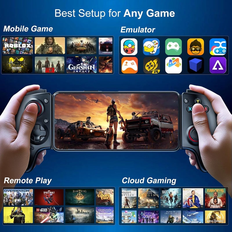 Megadream Mobile Phone Controller for iPhone/Android/iPad/Tablet - Switch/PC - Cloud Game - PS4/PS5/Xbox Remote Play Streaming, COD & Fortnite &More, Turbo/Macro, Hall Joysticks/Trigger - Image 2