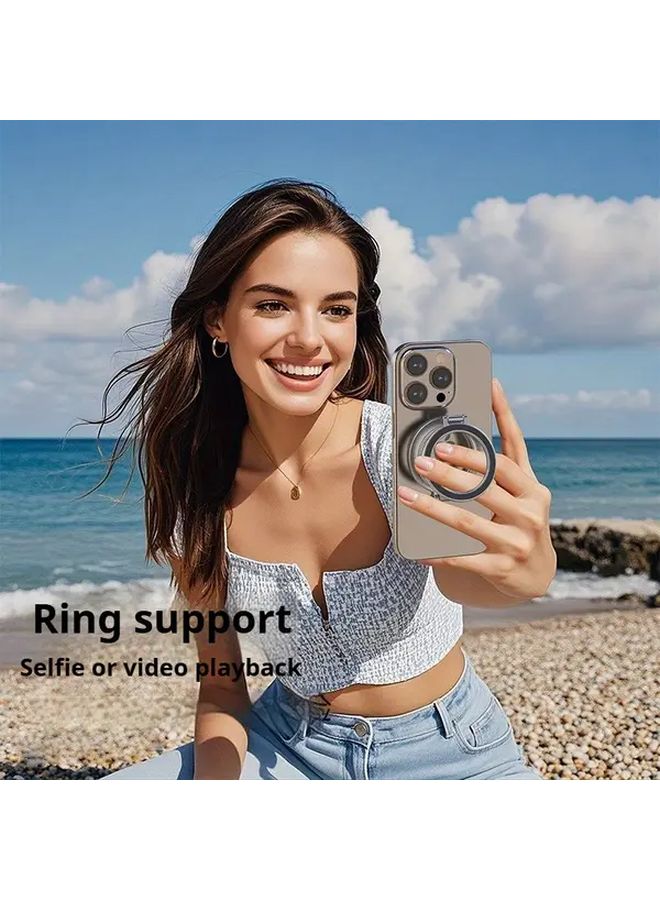 Black Magnetic Phone Grip For MagSafe 360 Rotation Strong Magnet Phone Holder Car Kickstand Wireless Charging Compatible iPhone Samsung Galaxy - Image 5