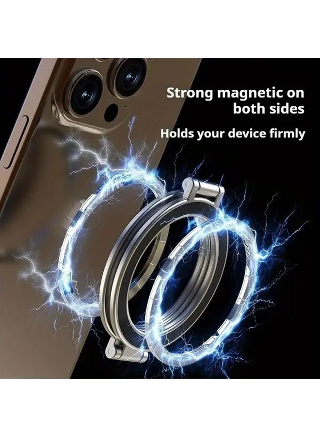 Black Magnetic Phone Grip For MagSafe 360 Rotation Strong Magnet Phone Holder Car Kickstand Wireless Charging Compatible iPhone Samsung Galaxy - Image 4