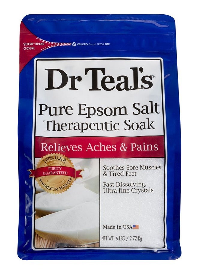Dr Teal's - Dr Teals Pure Epsom Salt Therapeutic Soaking Solution Unscented 96 Oz. (Pack Of 6) (Packaging May Vary) - Image 1