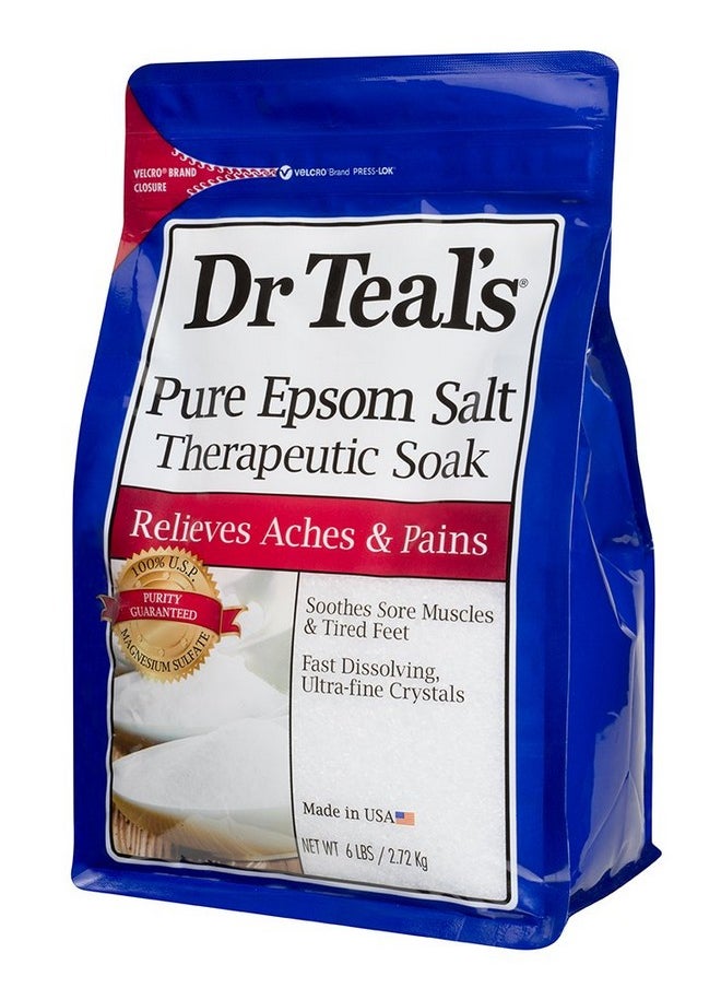 Dr Teal's - Dr Teals Pure Epsom Salt Therapeutic Soaking Solution Unscented 96 Oz. (Pack Of 6) (Packaging May Vary) - Image 1