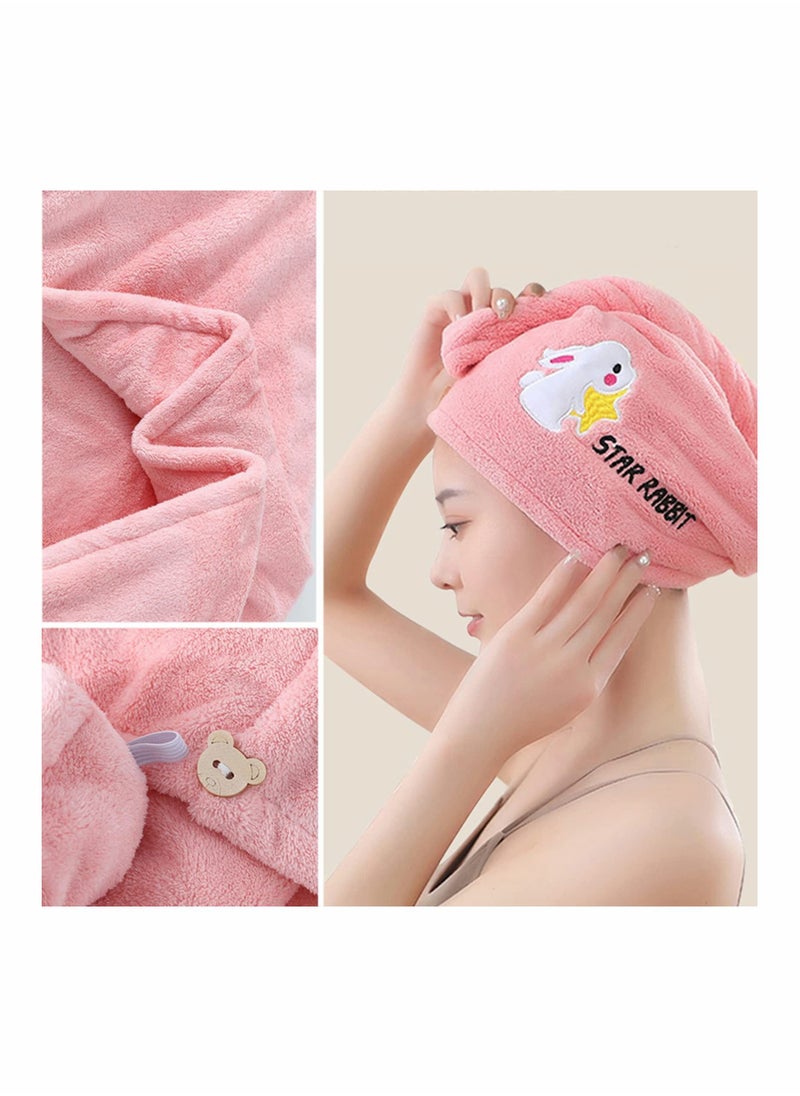 Y&D Hair Drying Towel Microfiber Wrap with Buttons Super Absorbent Twist Turban Shower Gift for Kids and Women (3pcs-Single Layer)  - Image 3