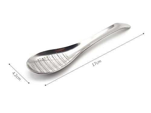 SpiderJuice 1Pc Food Grade Stainless Steel Multi-Functional Multipurpose Grinding Grater Peeler Spoon for Garlic, Ginger, Fruits, Potato, Cheese, Vegetables - Image 4