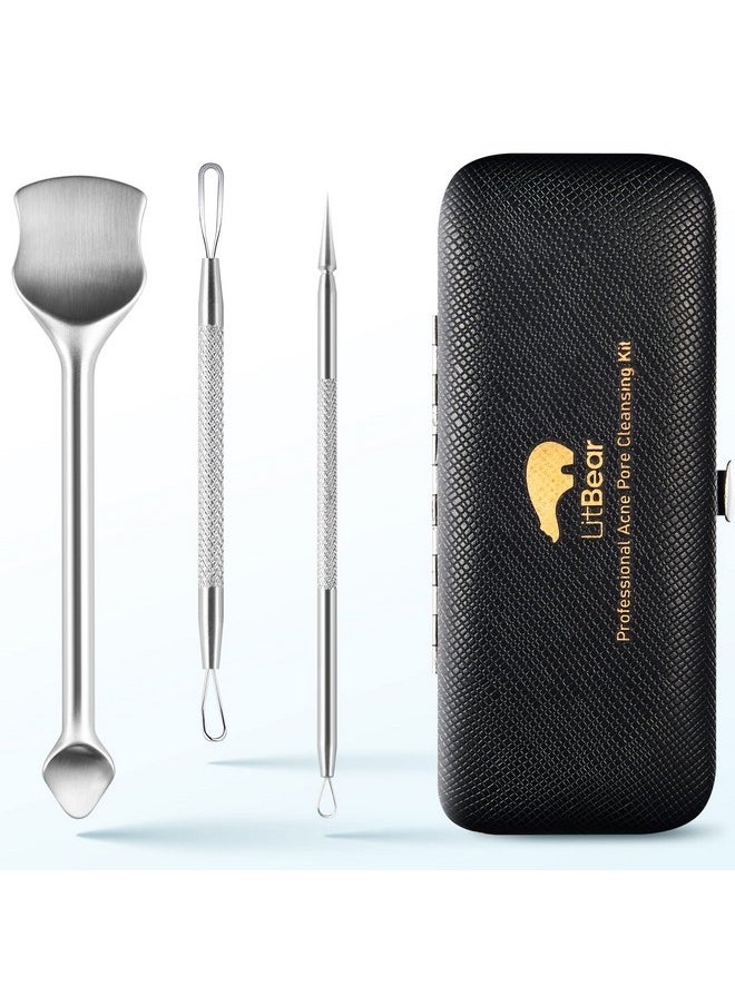 LitBear LitBear Pore Prep Tool, Blackhead Remover Pimple Popper Tool Kit, Stainless Steel Blackhead Extractions Tool for Acne, Whitehead Popping, Blemish, Comedone  - Image 1