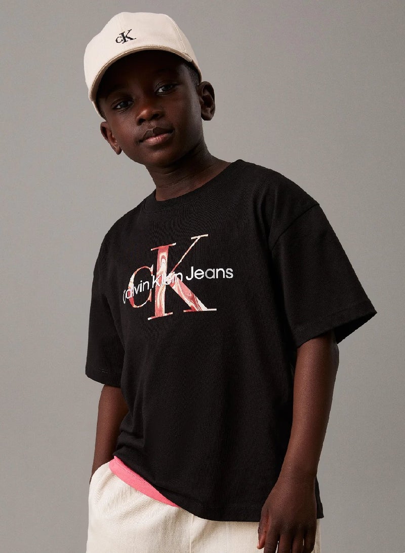 كالفن كلاين جينز تيشيرت بقصّة مريحة مزين بالشعار - Image 1