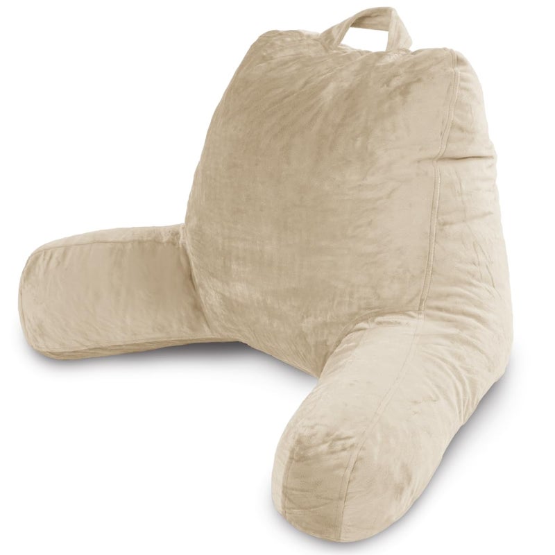 Milliard Reading Pillow with Arms, Cream, Shredded Memory Foam Back Pillow for Bed Sitting Up - Sit Up Backrest Support for Reading & Rest Bed - Washable Cover, Adjustable Comfort, CertiPUR Certified - Image 1